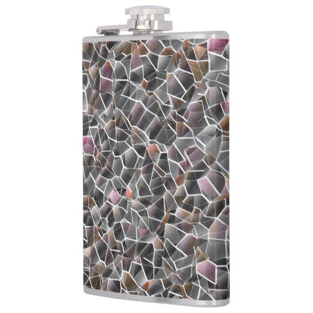 Cantil Mensagem de salmão cru e mosaico irregular de cinz (Esquerda)