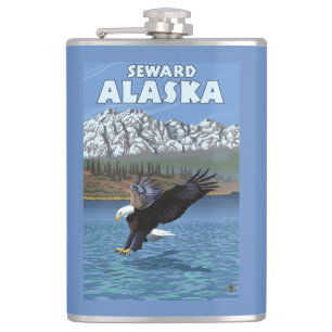 Cantil Mergulho da águia americana - Seward, Alaska