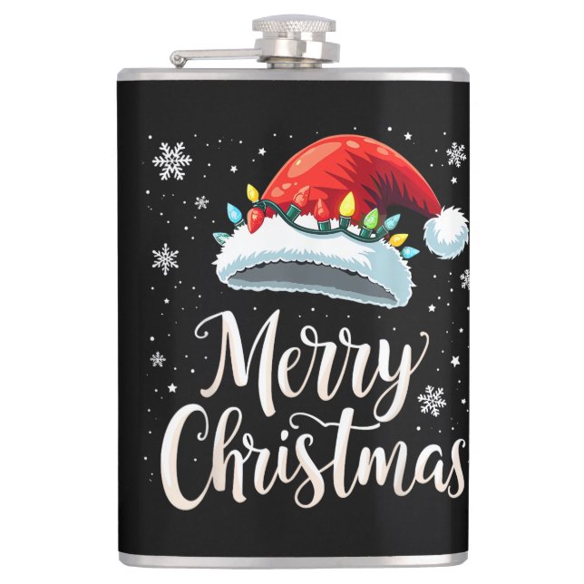 Cantil Merry Christmas Lights Red Santa Hat Tree Family (Frente)