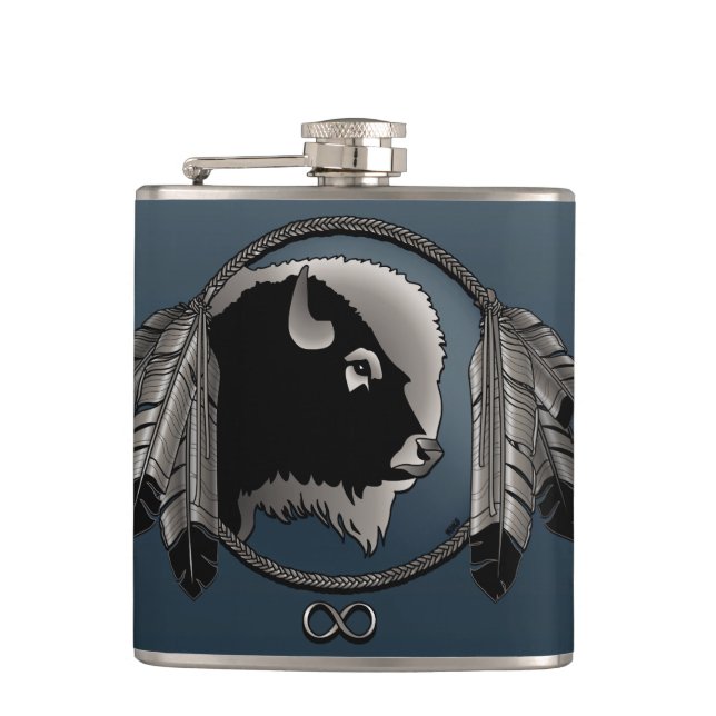 Cantil Metis Flask Custom Spirit Buffalo Metis Art Flask (Frente)