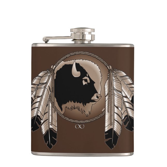 Cantil Metis Flask Custom Spirit Buffalo Metis Art Flask (Frente)