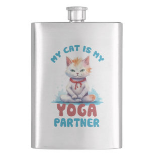 Cantil Meu Gato É Meu Parceiro Yoga - Adorável Gato Medit