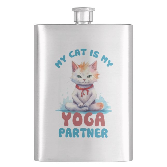 Cantil Meu Gato É Meu Parceiro Yoga - Adorável Gato Medit (Frente)
