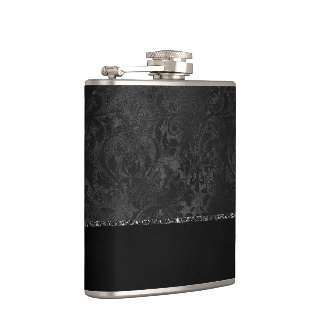 Cantil Midnight Onyx Romance | Black Satinge Damask (Direita)