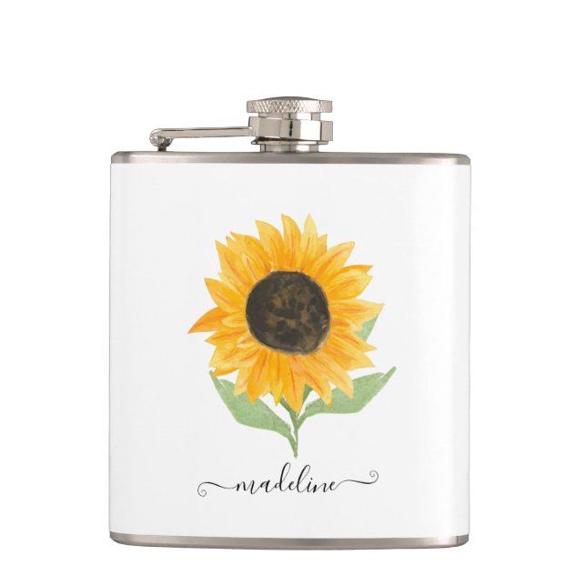 Cantil Minimal Rustic Sunflower Personalized Name Script (Frente)