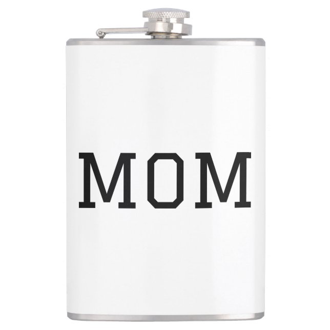 Cantil Minimalist "MOM" Black Typography Plain White (Frente)