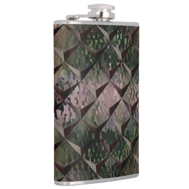 Cantil Misturar quadrados 3D com vidro martelado de fundo (Direita)