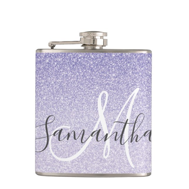 Cantil Modern Purple Glitter Sparkles Personalized Name (Frente)
