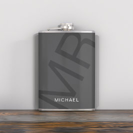 Cantil Moderno Cinza Monograma Personalizado