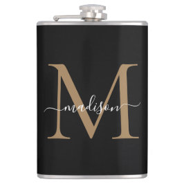 Cantil Moderno Script Feminino Monograma Elegante Preto D