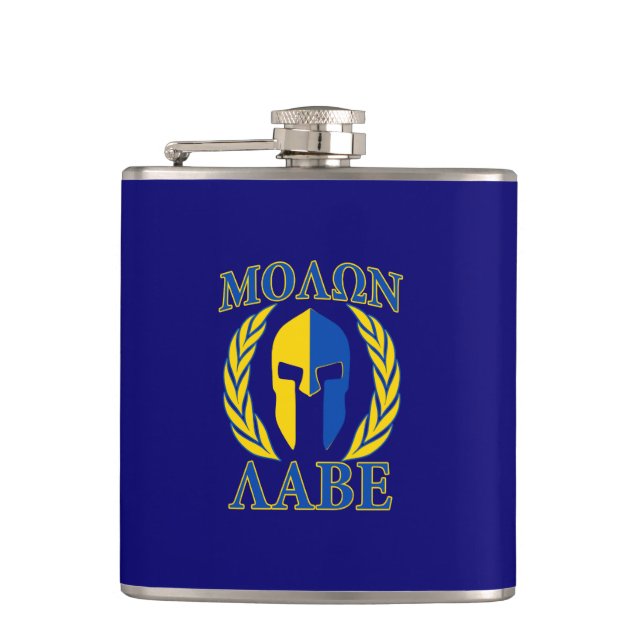Cantil Molon Labe Spartan Helmet Laurels Azul (Frente)