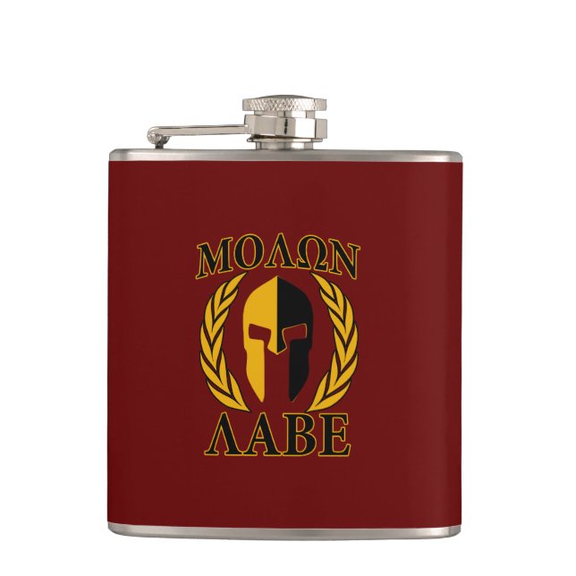 Cantil Molon Labe Spartan Helmet Laurels Black (Frente)