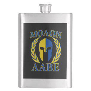 Cantil Molon Labe Spartan Mask Laurels Amarelo Azul