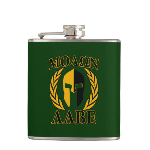 Cantil Molon Labe Spartan Mask Laurels sobre Verde