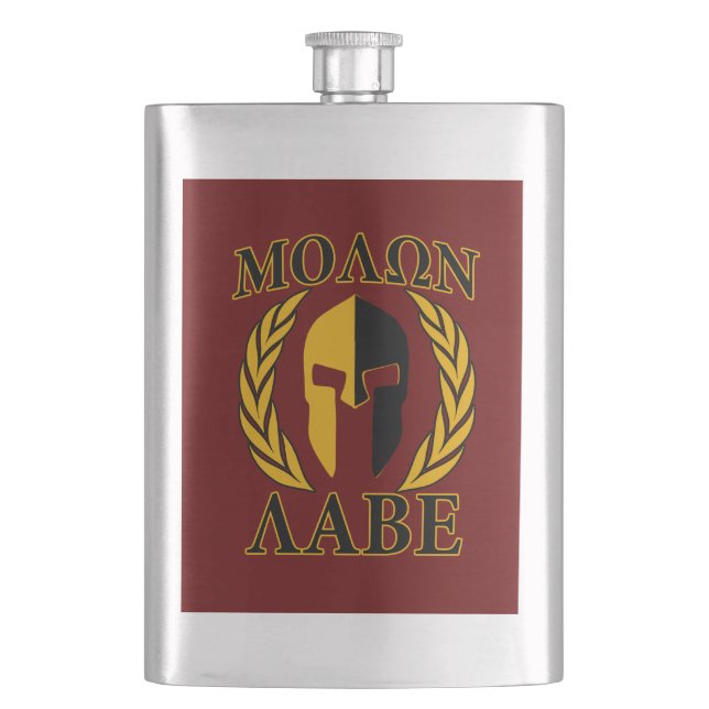 Cantil Molon Labe Spartan Mask Laurels Vermelho Borgonha (Frente)