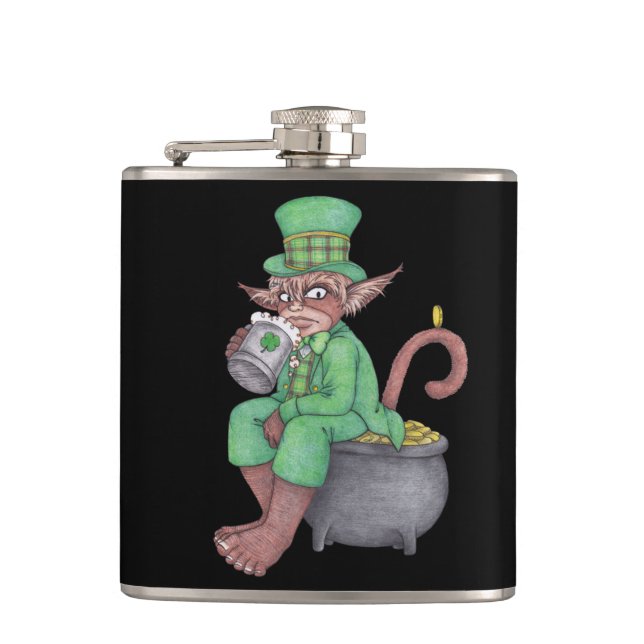 Cantil Monkey Gnomo Leprechaun Flask (Frente)