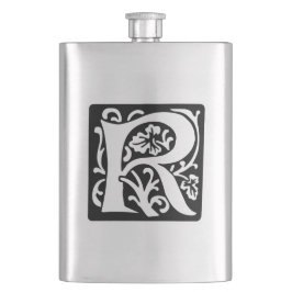 Cantil Monograma antigo medieval elegante da letra R