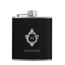 Monograma Black Elegage Vintage Crest Nome da Cinz