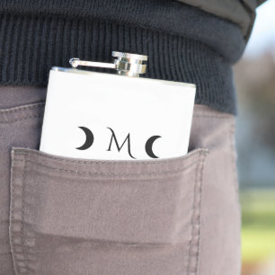 Cantil Monograma branco e preto das luas do Crescente Mod