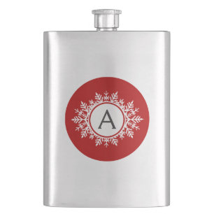 Cantil Monograma branco ornamentado do floco de neve no