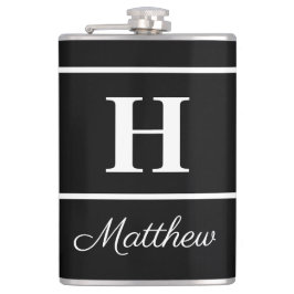 Cantil Monograma branco preto simples, monograma branco p