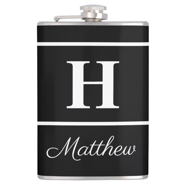 Cantil Monograma branco preto simples, monograma branco p (Frente)