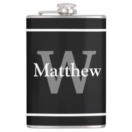 Cantil Monograma branco preto simples, monograma branco p