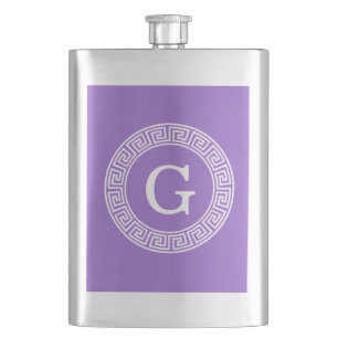 Cantil Monograma chave grego branco Amethyst da inicial