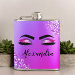 Cantil Monograma Cor-de-Rosa Púrpura Eilashes da Leve Mod<br><div class="desc">Folha fina e Cor-de-rosa, Folha Metálica Espessante Glitter Brutado Monograma Metálico Nome e Eilashes Iniciais (Traços), Extensões Eilash e Balão de Maquiagem Olhos. Isto faz o doce e perfeito aniversário de 16 anos, casamento, chá de panela, aniversário, chá de fraldas ou presente de festa de solteira para alguém que decorou...</div>