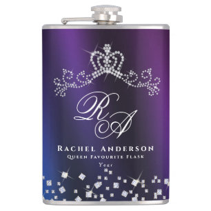 Cantil Monograma Coroa com Brilho Azul Roxo