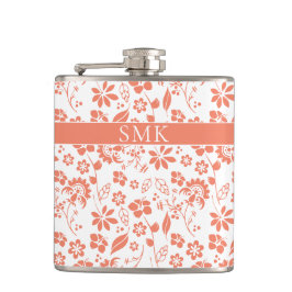 Cantil Monograma das flores tropicais de pêssego moderno