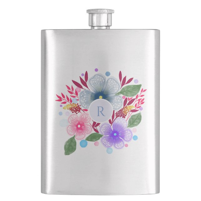 Cantil Monograma de Buquê Floral bonito (Frente)