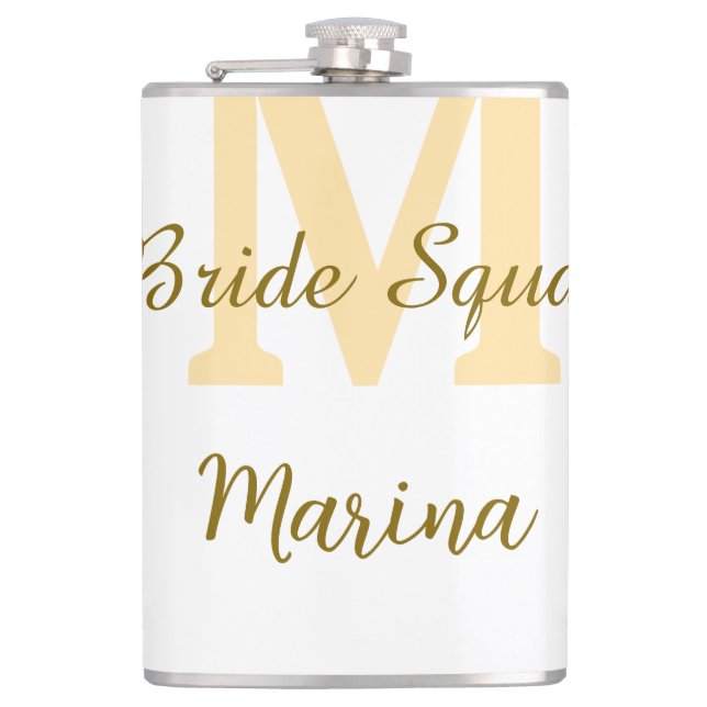 Cantil Monograma de equipe de noiva dourado simples para  (Frente)
