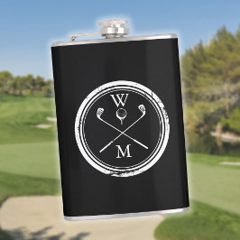 Cantil Monograma de Golfe Personalizado Preto e Branco
