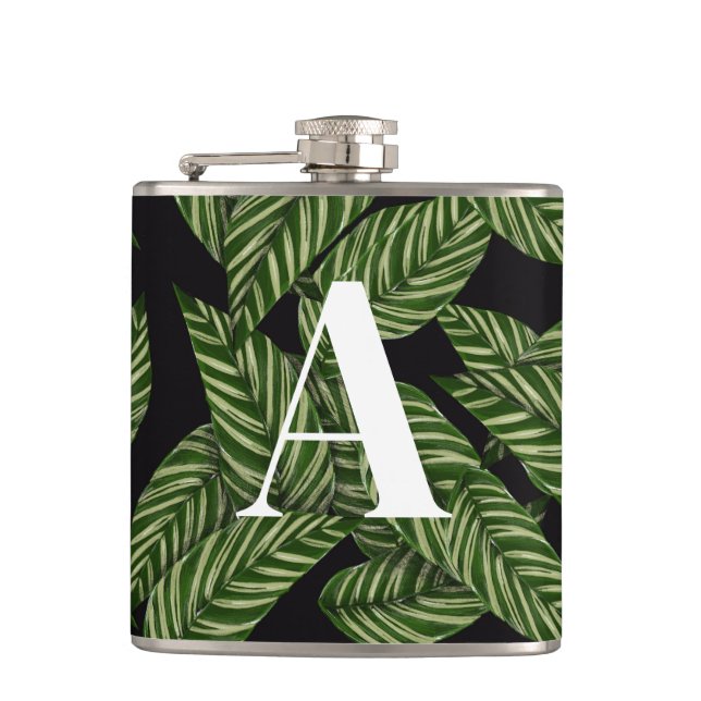 Cantil Monograma de Impressão de Planta de Folha Tropical (Frente)