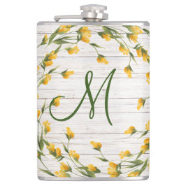 Cantil Monograma de madeira envelhecida com coroa amarela