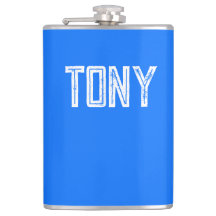 Monograma de Nome Personalizado Azul Neon Sólido