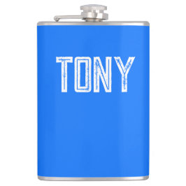 Cantil Monograma de Nome Personalizado Azul Neon Sólido