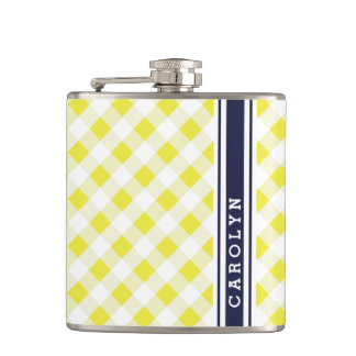 Cantil monograma do padrão gingham do marinho chic preppy