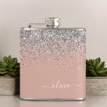 Cantil Monograma Dourado de Lata Rosa Rosa Rosa Rosa Esbr<br><div class="desc">Rosa Dourado - Cor-de-rosa e folha de folhas invertidas, cor-de-rosa pincelada e folha de folhas metálicas Sparkle Monogramas Nome e Frasco de Partido Inicial. Isto faz o doce e perfeito aniversário de 16 anos, casamento, chá de panela, aniversário, chá de fraldas ou festa de solteira presente para alguém que ama...</div>