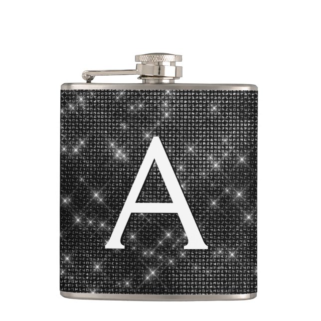 Cantil Monograma e Inicial do Sparkle Preto e Branco (Frente)