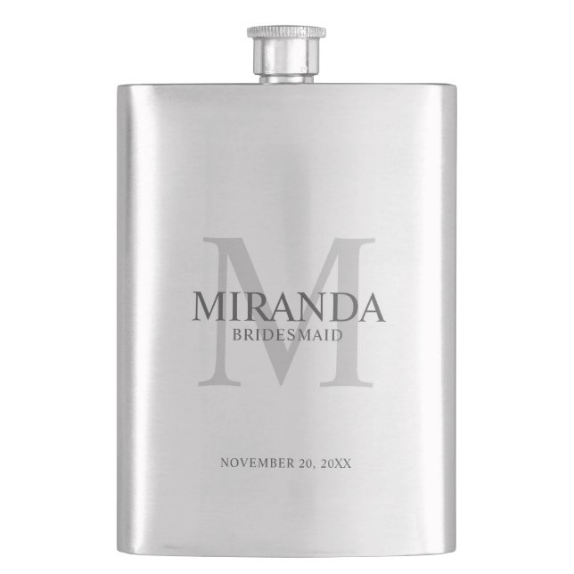 Cantil Monograma e nome da Bridesmaid Personalizada (Frente)