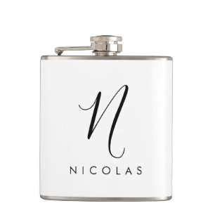 Cantil Monograma Elegante Preto e Branco