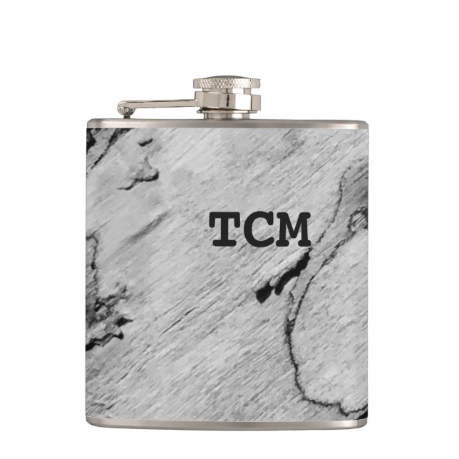 Cantil Monograma em preto e branco de madeira (Frente)