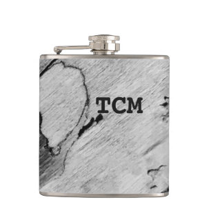 Cantil Monograma em preto e branco de madeira