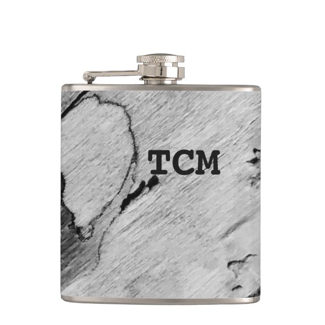 Cantil Monograma em preto e branco de madeira (Frente)