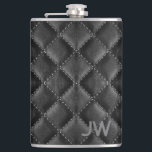 Cantil Monograma em relevo padrinho de casamento Couro Pr<br><div class="desc">Este frasco monograma combina o estilo do eterno com uma reviravolta moderna,  oferecendo um dom sofisticado e personalizado para o seu padrinho de casamento. O elegante exterior de couro falso lembra o couro genuíno,  ao mesmo tempo que é cruelmente livre,  amigo do ambiente e amigo do orçamento.</div>