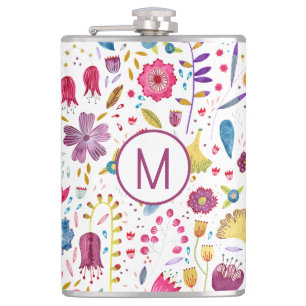 Cantil Monograma Floral de Aquarela Moderna do outono