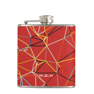 Cantil Monograma Geométrico Abstrato Vermelho Dinâmico