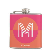 Monograma Geométrico Moderno Rosa Laranja Chic Ret